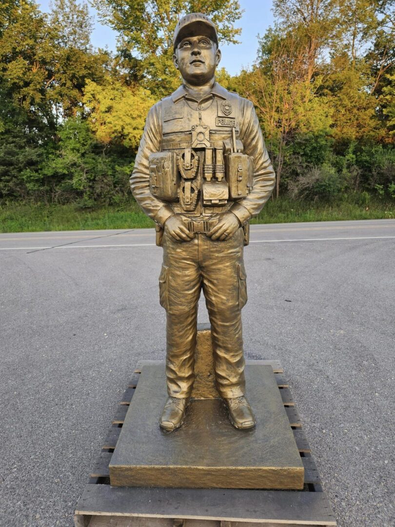 Life Size Concrete Male Police Officer Statue