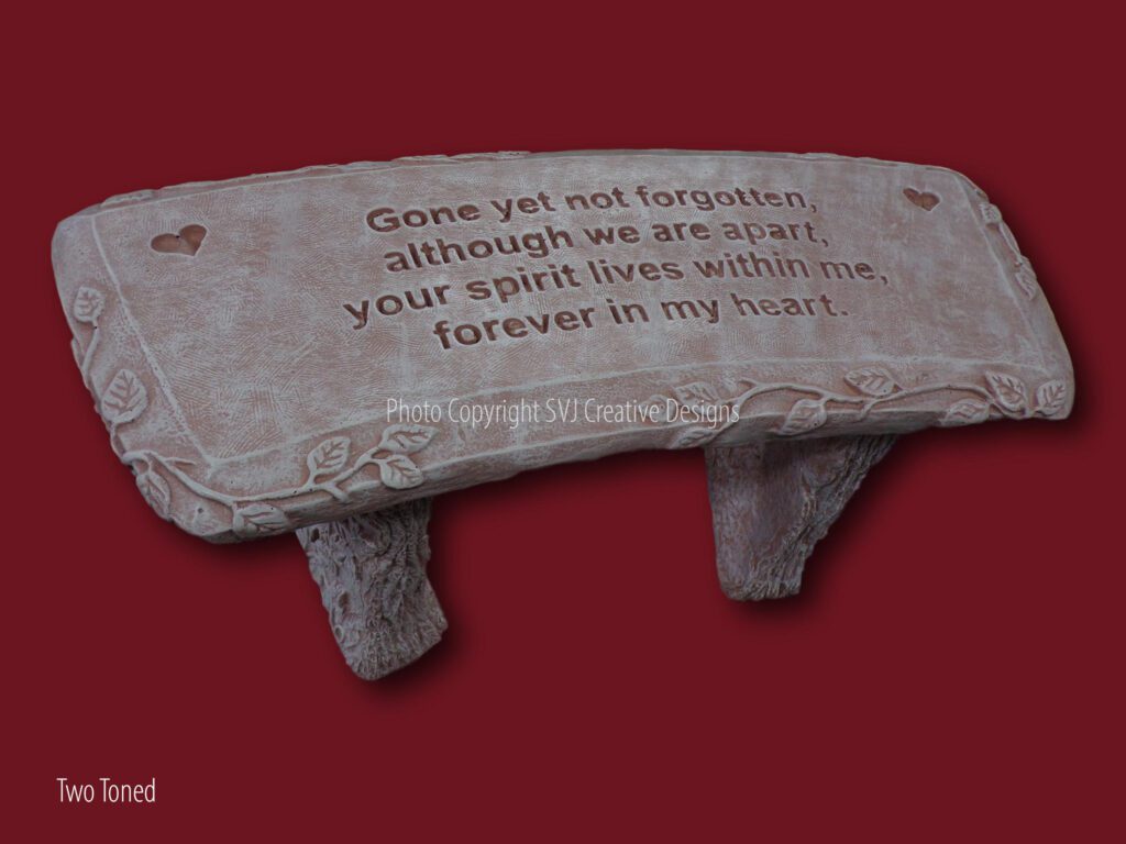 Gone Yet Not Forgotten Bench With Memorial Legs - Svj Creative Designs