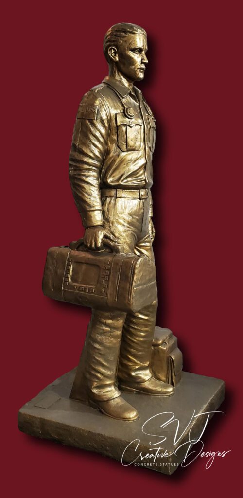 Life Size Male EMT Concrete Statue - SVJ Creative Designs