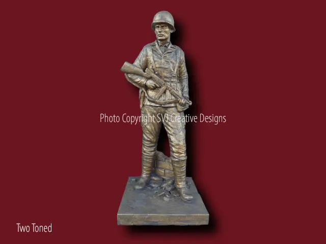 WWII Life Size Concrete Soldier Statue